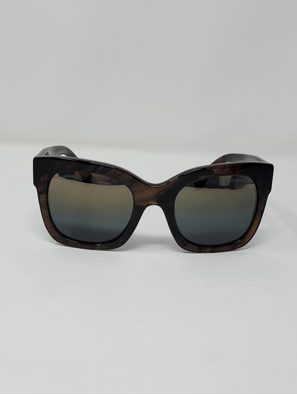 Chanel Interlocking CC Logo Square Tortoise Sunglasses 53□23 140